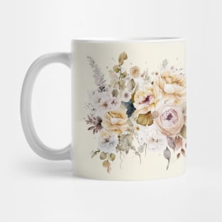 Cream Autumn Floral Bouquet Mug